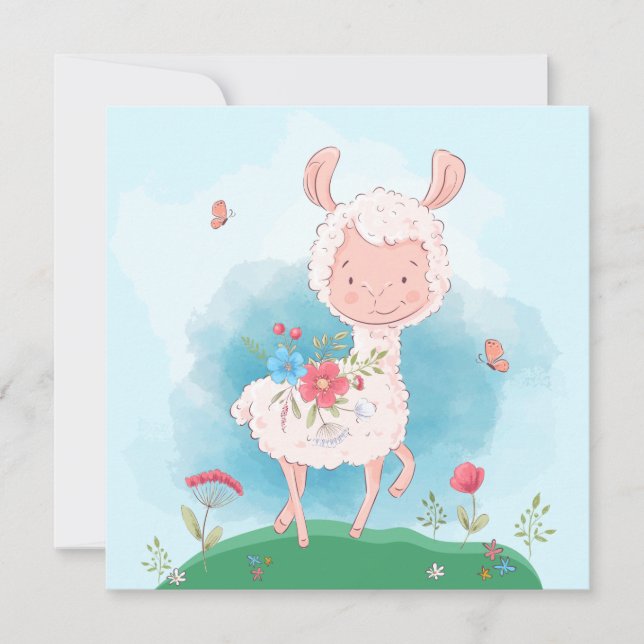 Carte de vacances pour lama (Devant)