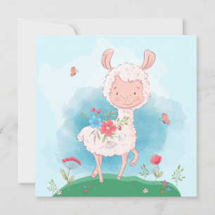 Carte de vacances pour lama