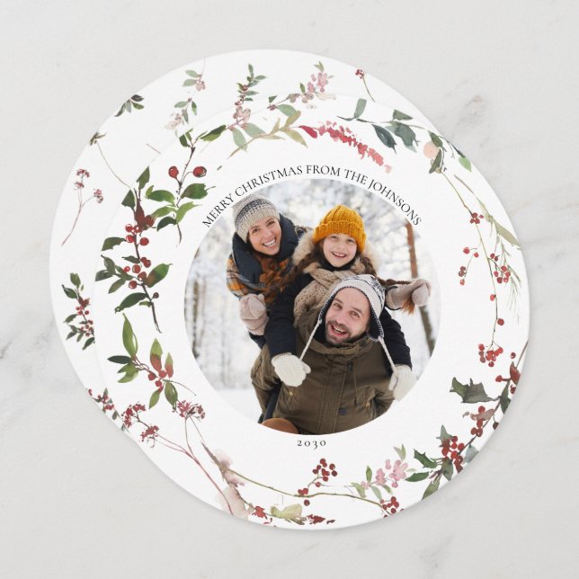 Carte de vacances pour le Berry d'hiver chaud (Devant / Derrière)