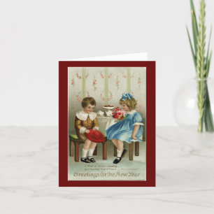 Carte de vacances pour le Nouvel An vintage