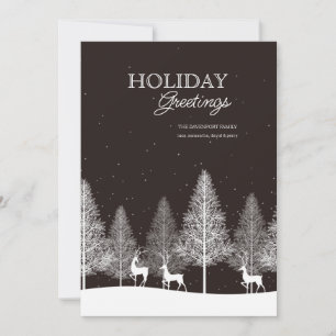 Carte de vacances pour les cerfs d'hiver