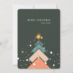 Carte de vacances pour Noël moderne tendance neige