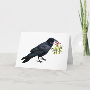 Carte de vacances Raven Mistletoe