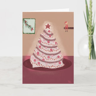 Carte de vacances Red Christmas Tree