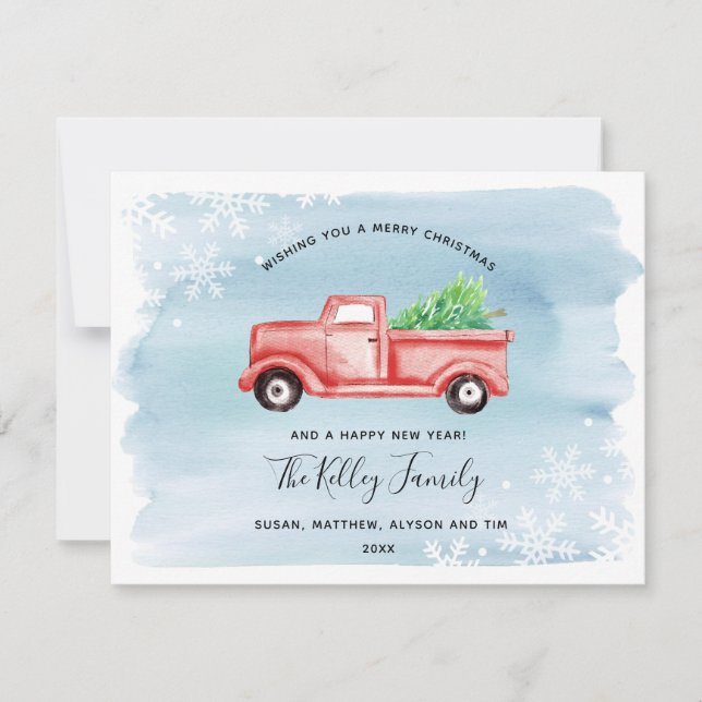 Carte de vacances Red Farmhouse Truck Petite (Devant)