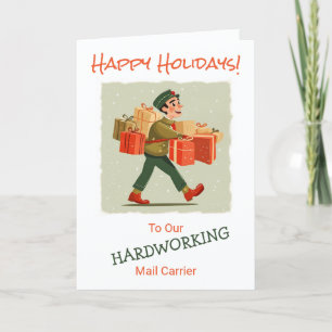 Carte de vacances Retro Cartoon Mail Homme Plié