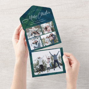 Carte de vacances Retro Christmas 5 Photo Grey