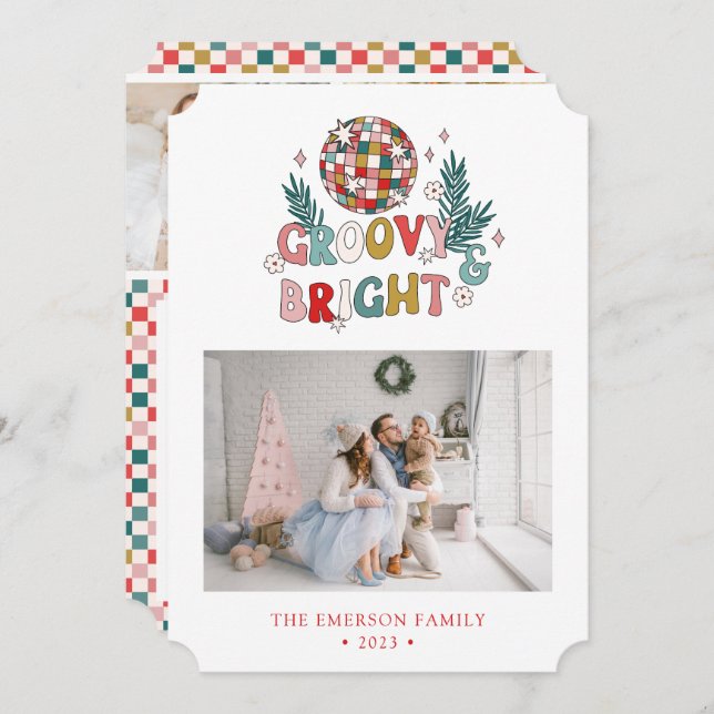 Carte de vacances rétro en collage photo (Devant / Derrière)