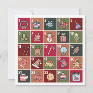 CARTE DE VACANCES RETRO NOËL ADVENT 2023