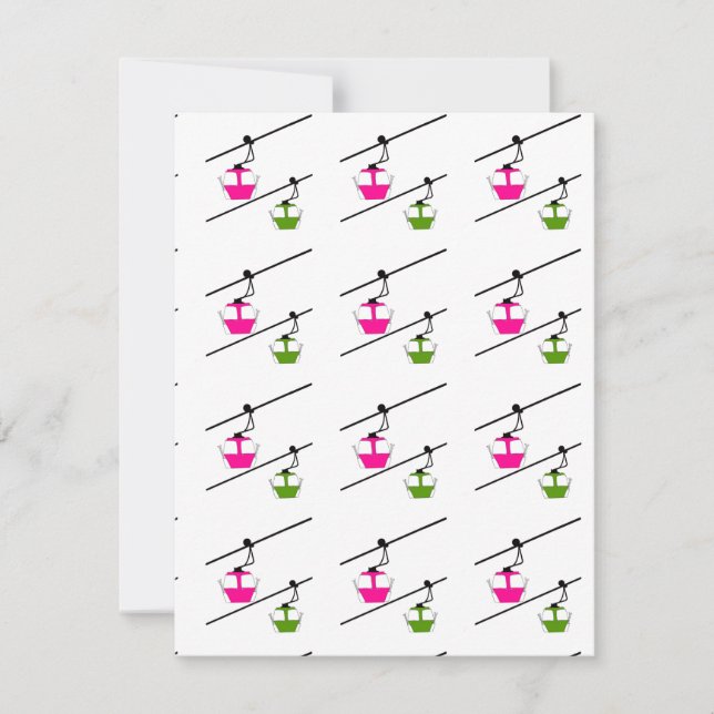 Carte de vacances rose et verte (Devant)