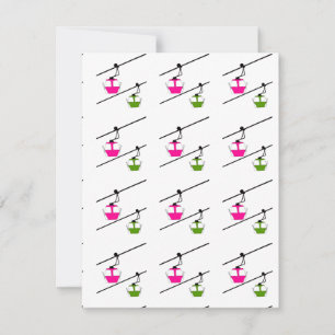 Carte de vacances rose et verte