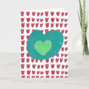 Carte de vacances rouge et verte