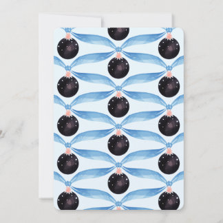 Carte de vacances Ruban Bleu et Ornement Noir