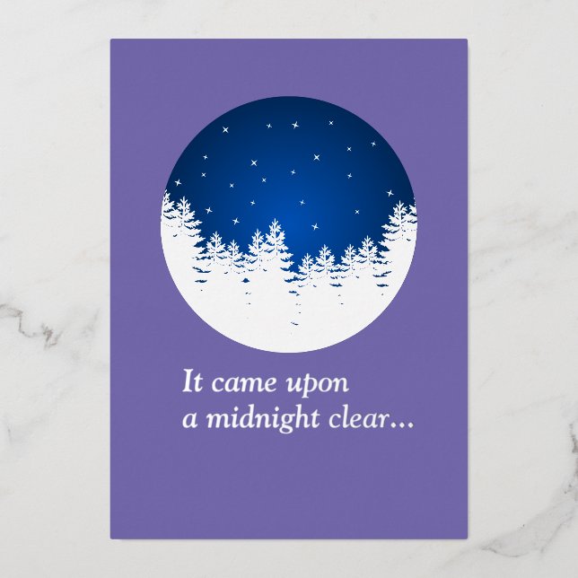 Carte de vacances Silver Foil - Minuit Clair (Recto)