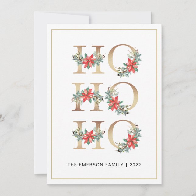 Carte de vacances simple Ho Ho Ho (Devant)