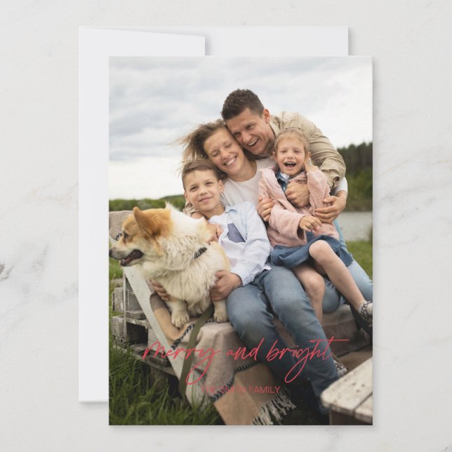 Carte de vacances simple Merry and Bright (Devant)