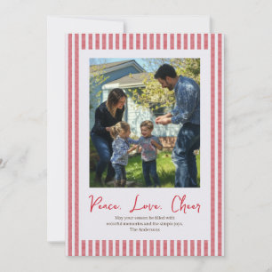 Carte de vacances simple photo en bande rouge dess
