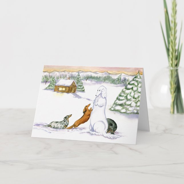 Carte de vacances Snow Dachshund (Devant)