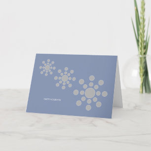 Carte de vacances Snowflakes moderne - Bleu/Argent