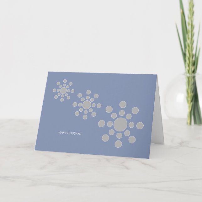 Carte de vacances Snowflakes moderne - Bleu/Argent (Devant)