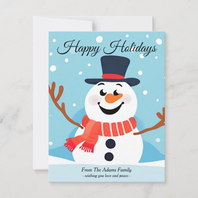Carte de vacances Snowman Christmas Flat (Devant)
