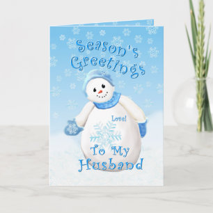 Carte de vacances Snowman Love for Husband