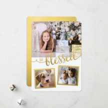 Carte de vacances So Blessed Christmas Gold 3 phot