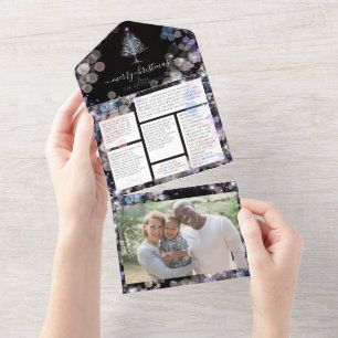 Carte de vacances Sparkly Family photo et newslett