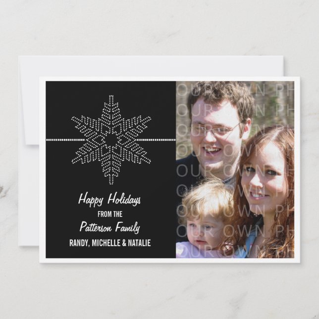Carte de vacances Sweet Snowflake, noir (Devant)