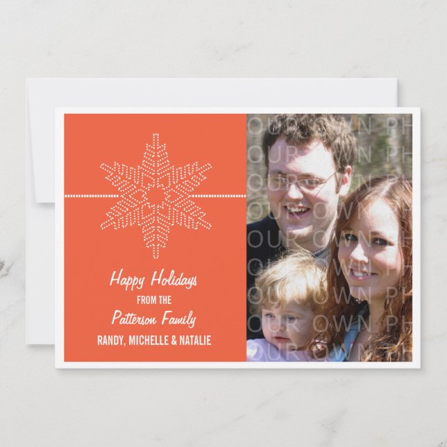 Carte de vacances Sweet Snowflake, Orange (Devant)