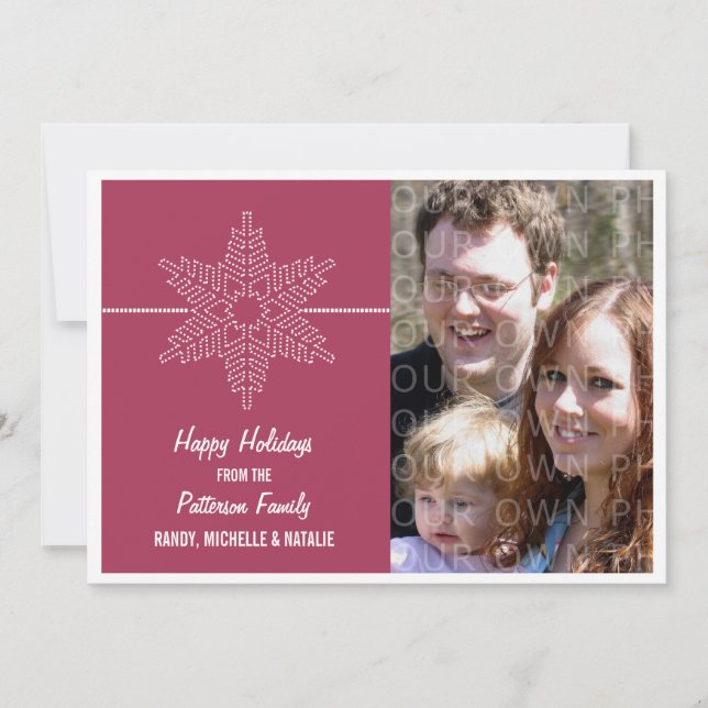 Carte de vacances Sweet Snowflake, rose (Devant)