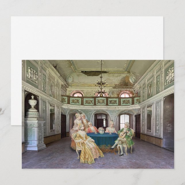 Carte de vacances Tea Party Flat (Devant / Derrière)