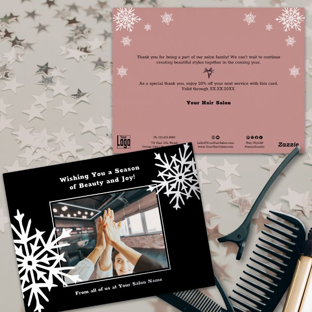 Carte de vacances Team Image Snowflake Foil Accent (Team Image Snowflake Foil Accents Holiday Card)