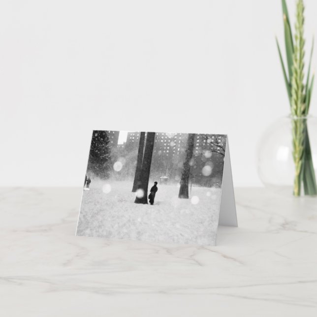 Carte de vacances 'Tempête de neige' - Saison (Devant)