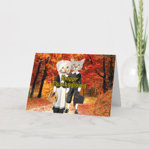 Carte de vacances Thanksgiving Cats