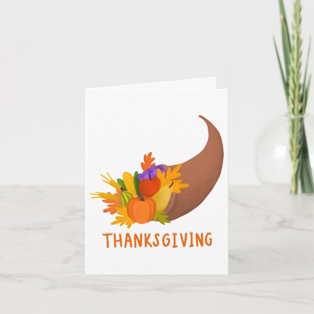 Carte de vacances Thanksgiving Cornucopia (Devant)