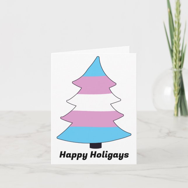 Carte de vacances Trans Pride Holigay Tree (Devant)