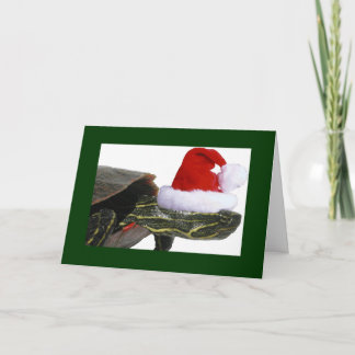 Carte de vacances Turtle Père Noël