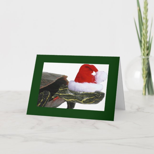 Carte de vacances Turtle Père Noël (Devant)