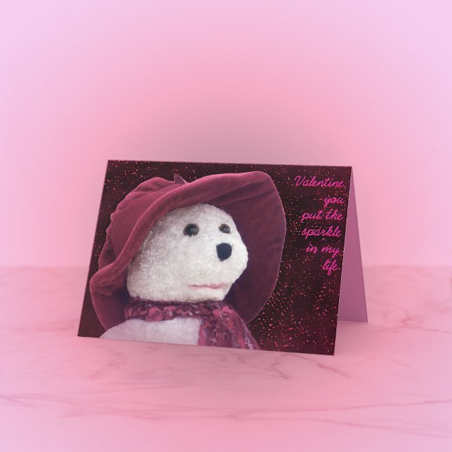 Carte de vacances Valentine Sparkle Teddy Bear (Créateur téléchargé)