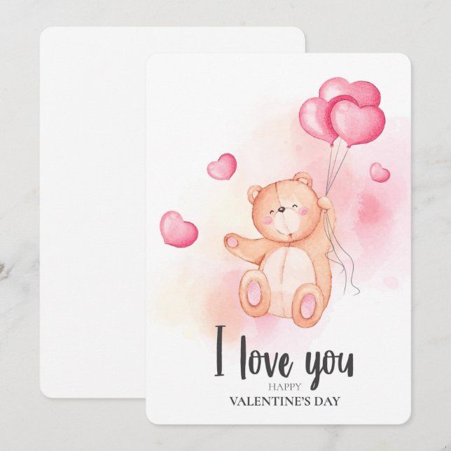 Carte de vacances Valentines (Devant / Derrière)