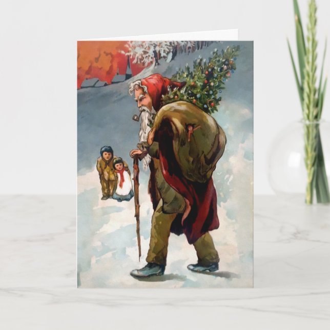 Carte de vacances Victorian Angry Old Père Noël (Devant)