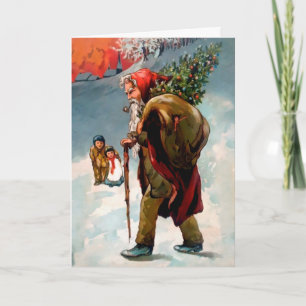 Carte de vacances Victorian Angry Old Père Noël