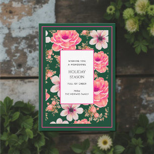 Carte de vacances Vintage couleur rose vert