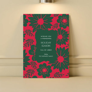 Carte de vacances Vintage couleur vert rouge