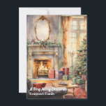 Carte de vacances vintage Retro Christmas Foyer<br><div class="desc">Carte de vacances vintage Retro Christmas Foyer</div>