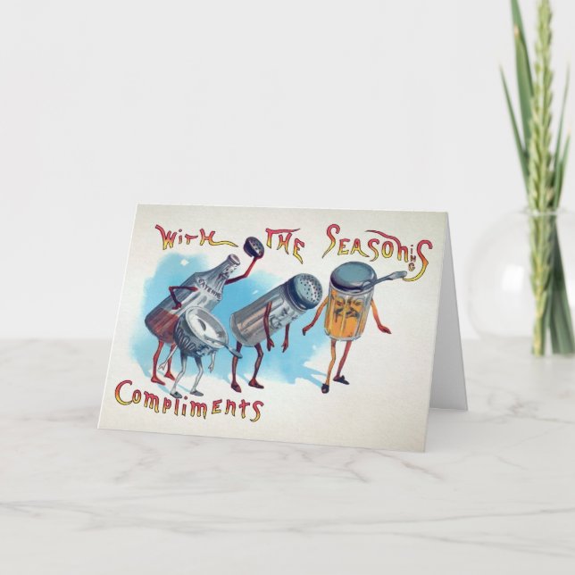 Carte de vacances vintage Seasoning Compliments (Devant)