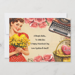 Carte de vacances vintage Valentines Jour Rétro Ap