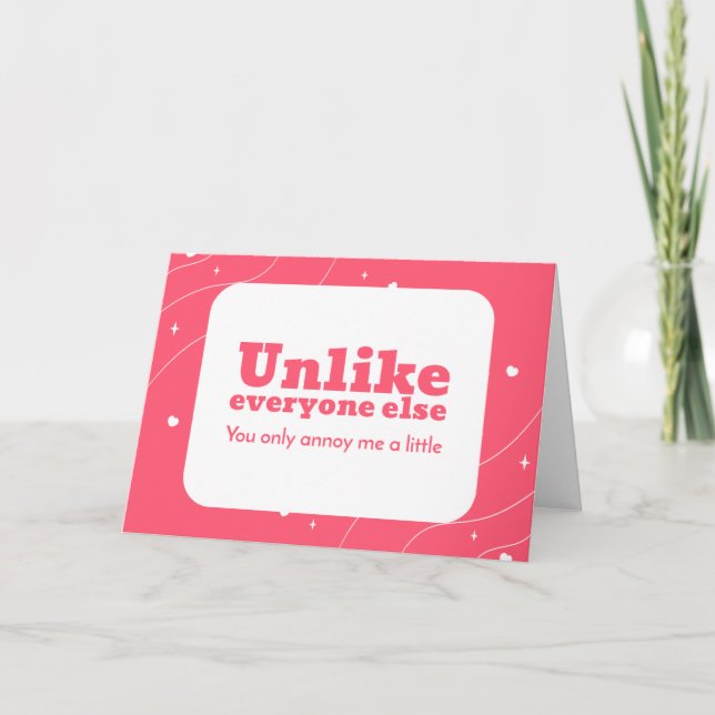 Carte de vacances Vous m'ennuyez juste un peu (Devant)