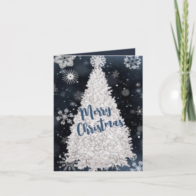 Carte de vacances White Christmas Tree (Devant)